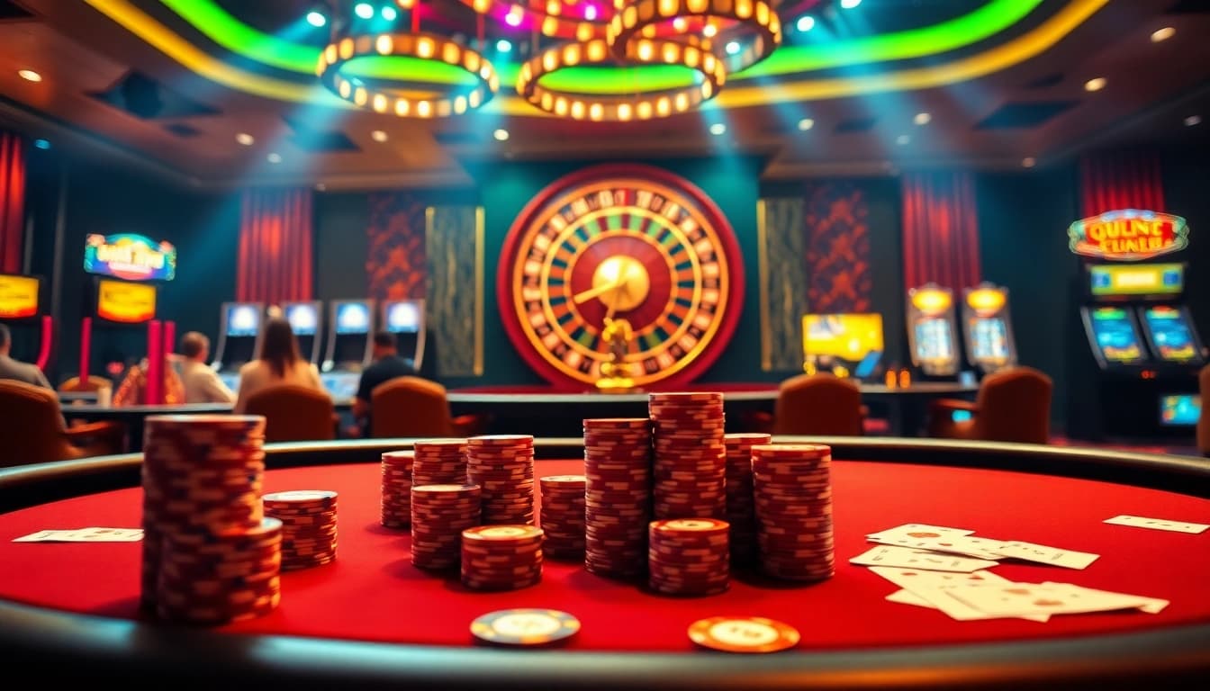 Players engaging in thrilling games at MM88 online casino, featuring poker and roulette.