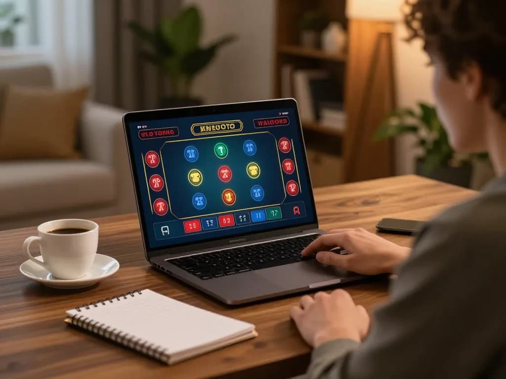 Terlibat secara strategis di KENZOTOTO dengan pengaturan laptop untuk perjudian online