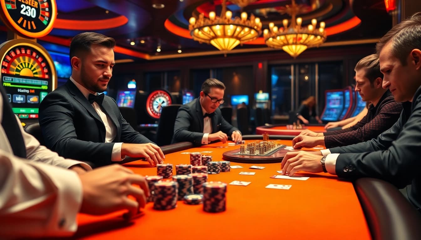 Engage in thrilling gambling action at 555 win with exciting poker games and vibrant casino lights.