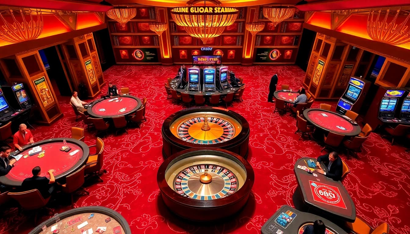 Players enjoying a vibrant casino atmosphere at 88i, with roulette wheel and poker tables.