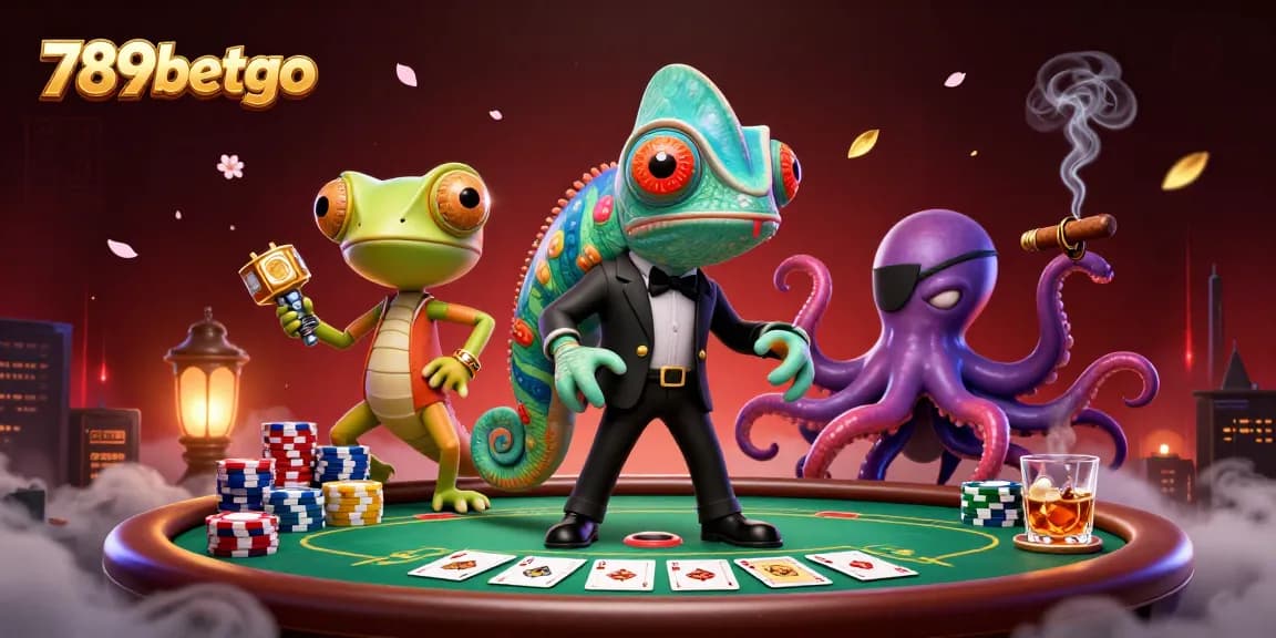 Engage in thrilling gameplay with 789betgo as the secret agent chameleon and tech-gecko navigate a dynamic casino scene.