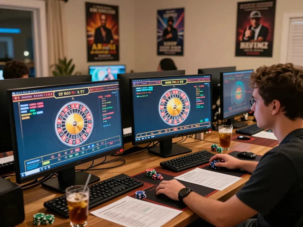 Engaging online gambling experience at 23win, showcasing a player immersed in strategic gameplay and casino excitement.