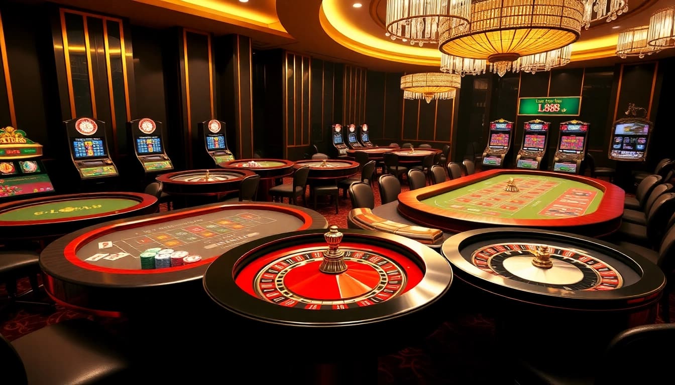 Experience high-stakes gameplay at lc88 with vibrant casino tables and exciting betting actions.