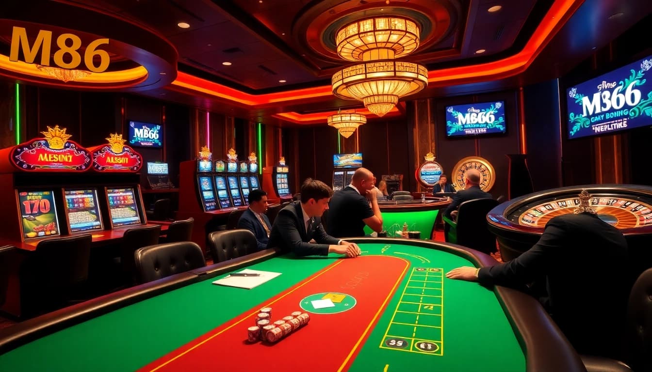 Players enjoying high-stakes poker at MB66 Casino, showcasing excitement and luxury.