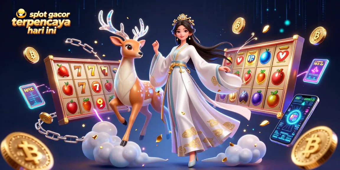Experience slot gacor terpercaya hari ini with vibrant 3D casino elements and a serene Asian heroine.