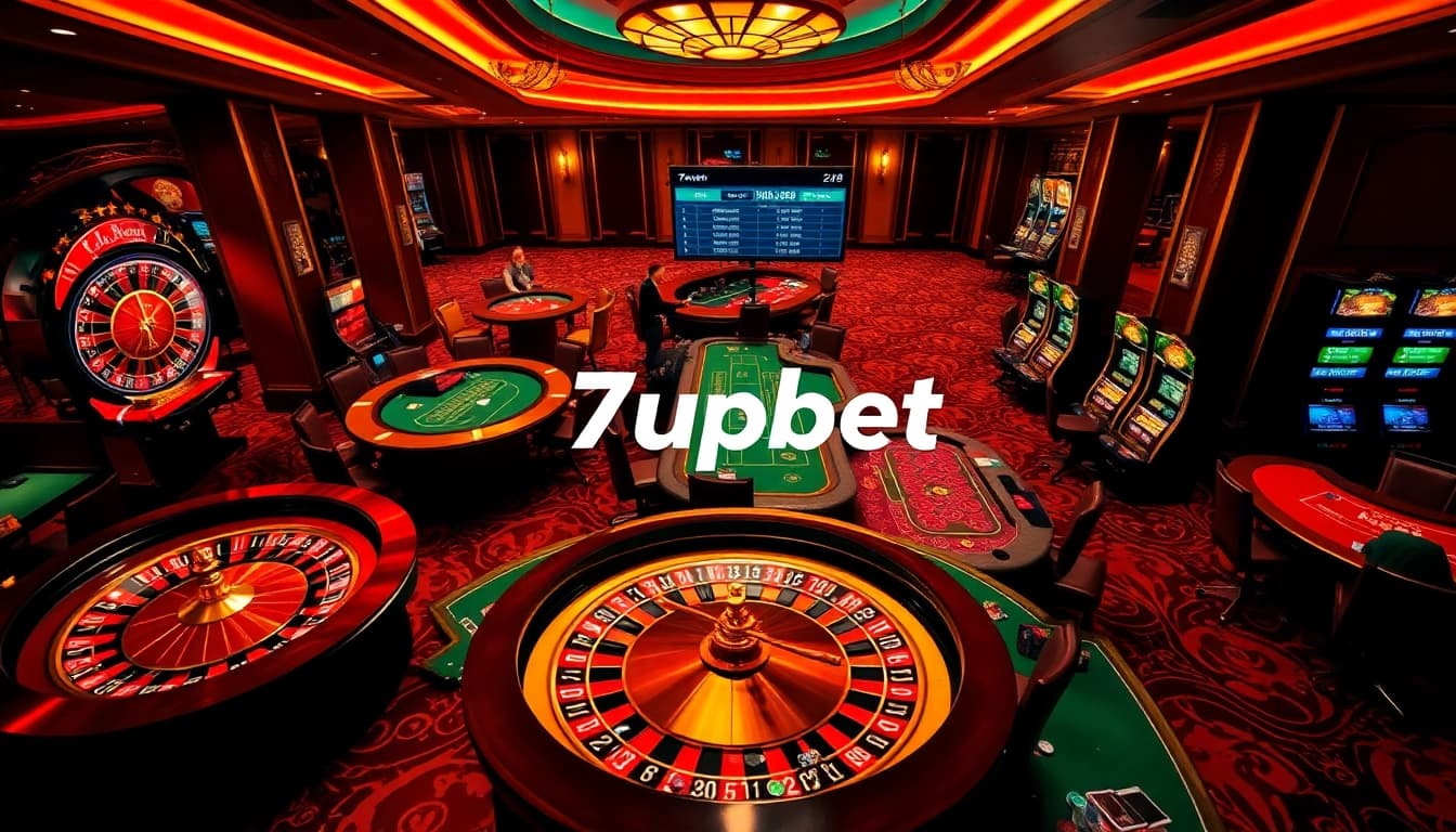 Experience the thrill of betting at 7upbet with vibrant casino tables and engaging players.