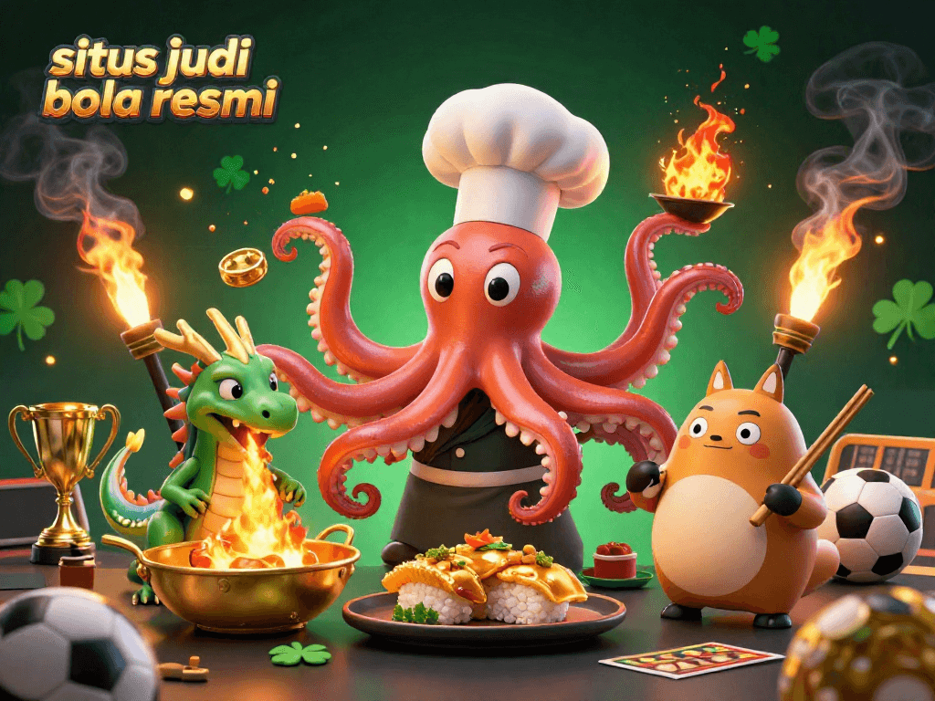 Engage with situs judi bola resmi through thrilling sports betting experiences depicted in a vibrant 3D illustration.