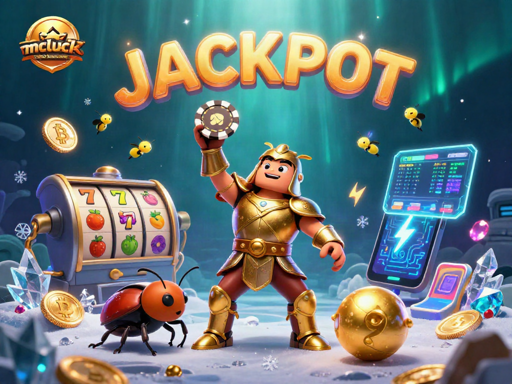 Engage with mcluck casino bonus codes through a vivid 3D illustration showcasing winning elements.