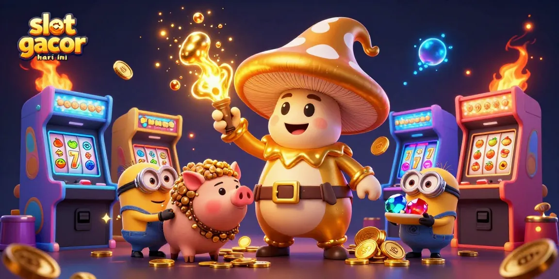 Experience the thrill of slot gacor hari ini with magical golden elements and vibrant arcade features.