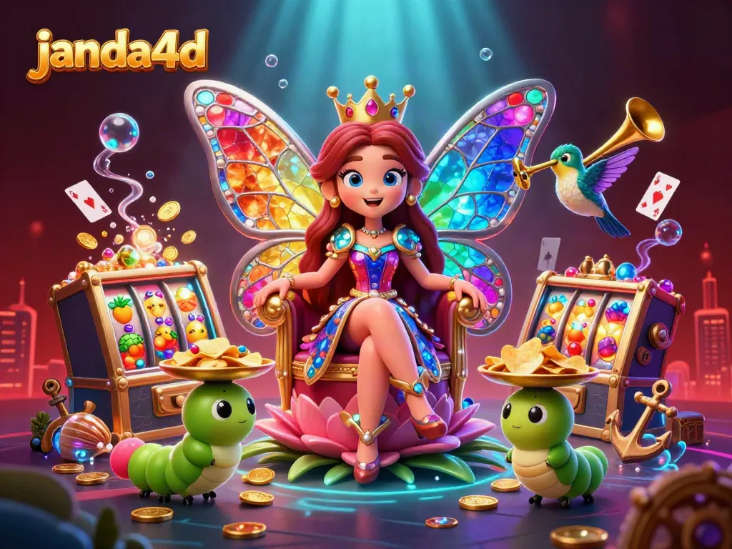 JANDA4D menyajikan ilustrasi menarik dengan karakter digital dan elemen kasino