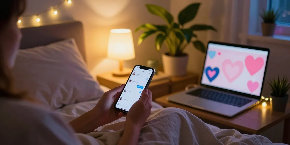 Sexting AI chat experience in a cozy bedroom setting.