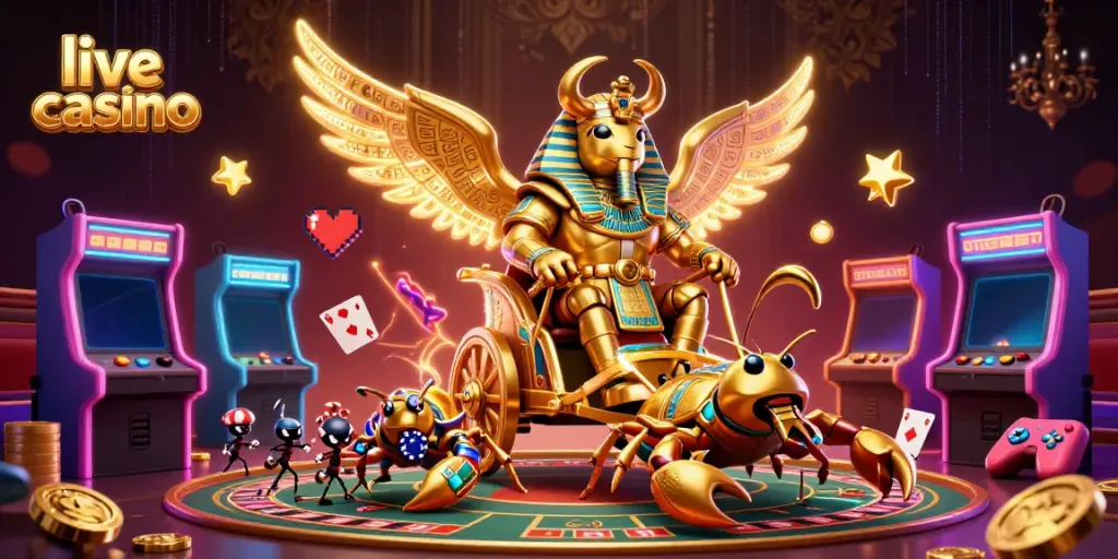Permainan live casino yang menghibur dengan dealer dan elemen meja yang interaktif.