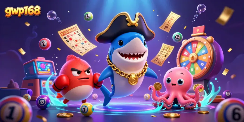 GWP168 menyajikan ilustrasi 3D ceria dengan karakter lucu yang menangkap kemenangan beruntun dalam game.