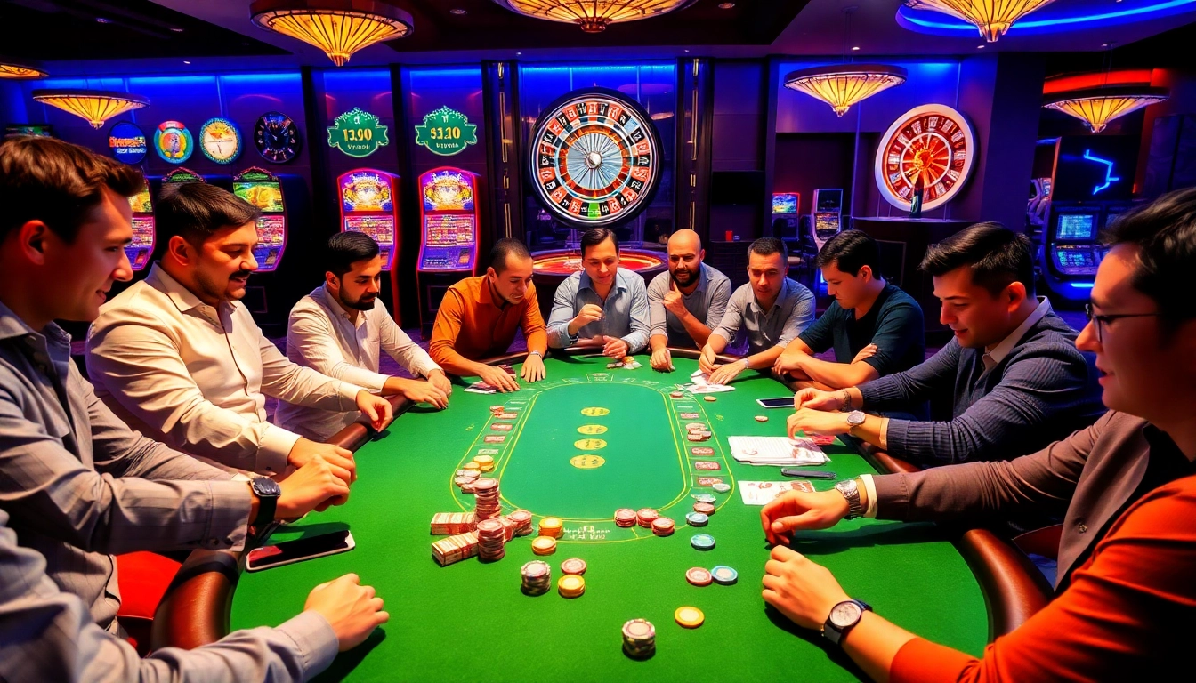 Experience the thrill of gambling at rajatoto88 with vibrant casino tables and excited players.
