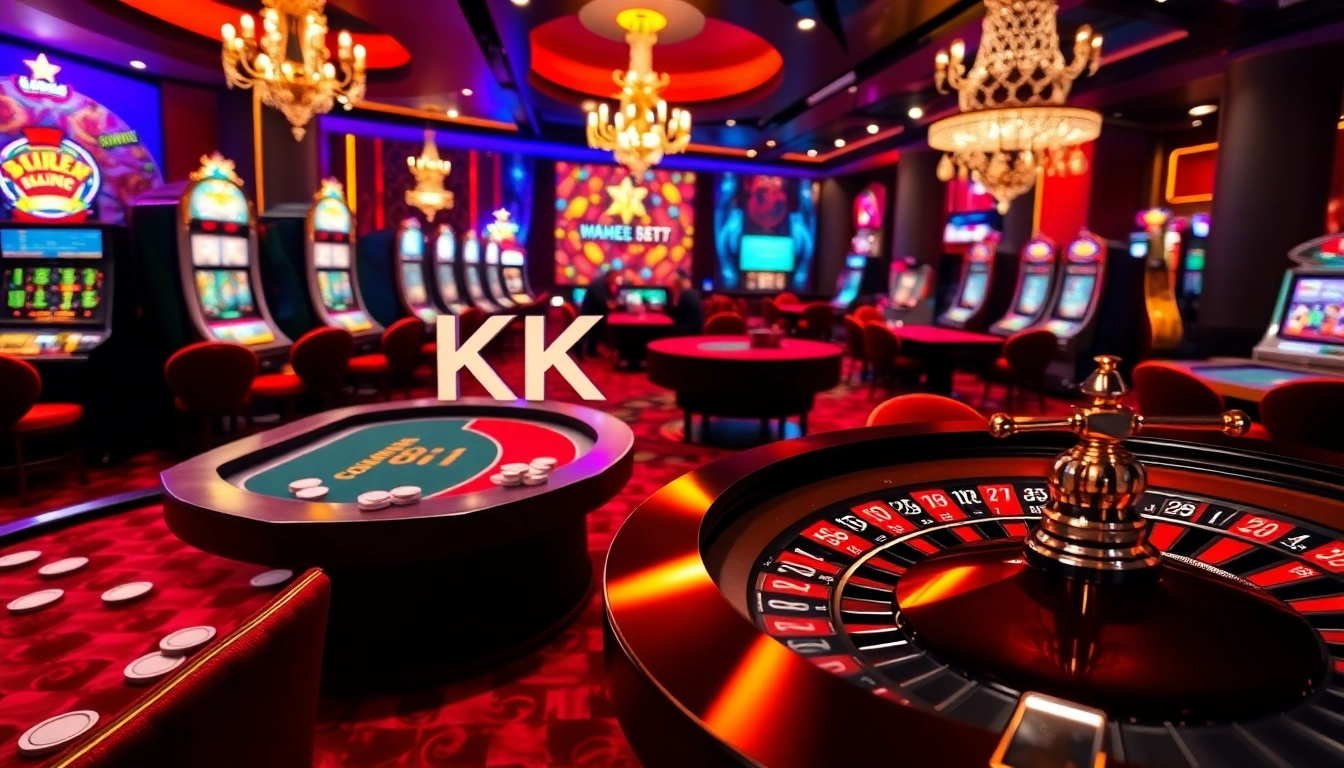 Experience the exciting world of online gambling with KK55 at luxurious casino tables.