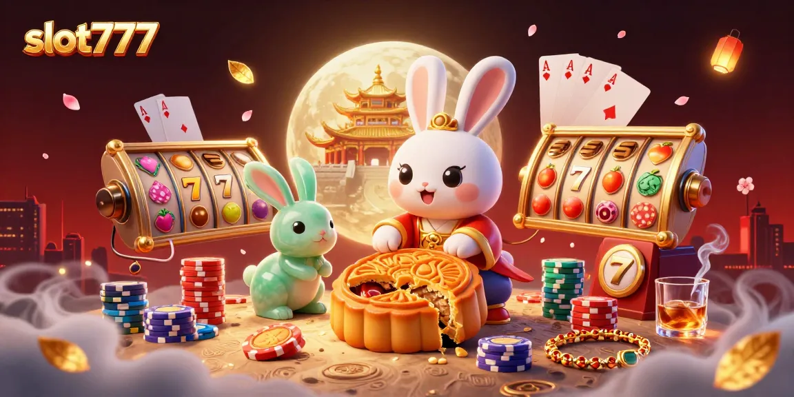Experience exciting slot777 action with a moon rabbit character surrounded by immersive casino elements.