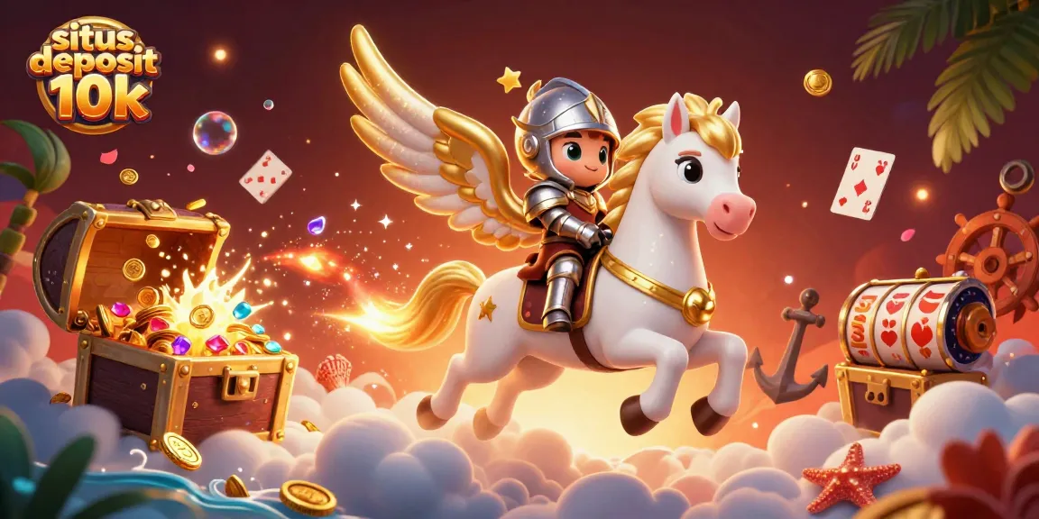 Immerse in thrilling gameplay with situs deposit 10k, exploring treasure chests and slot reels in a dynamic scene.