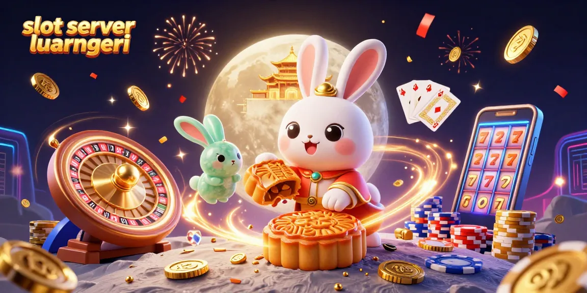 Engage with slot server luar negeri through an exhilarating 3D depiction of a moon rabbit surrounded by symbols of luck.