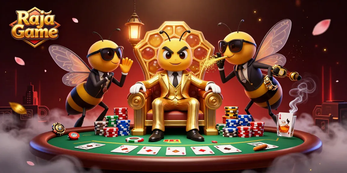 Experience Raja Game's thrilling atmosphere with vibrant poker action and whimsical characters.