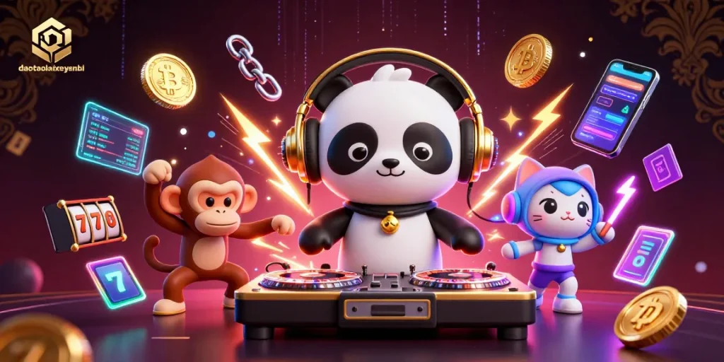 Engage in thrilling slots at daotaolaixeyenbai with DJ panda and neon animations.