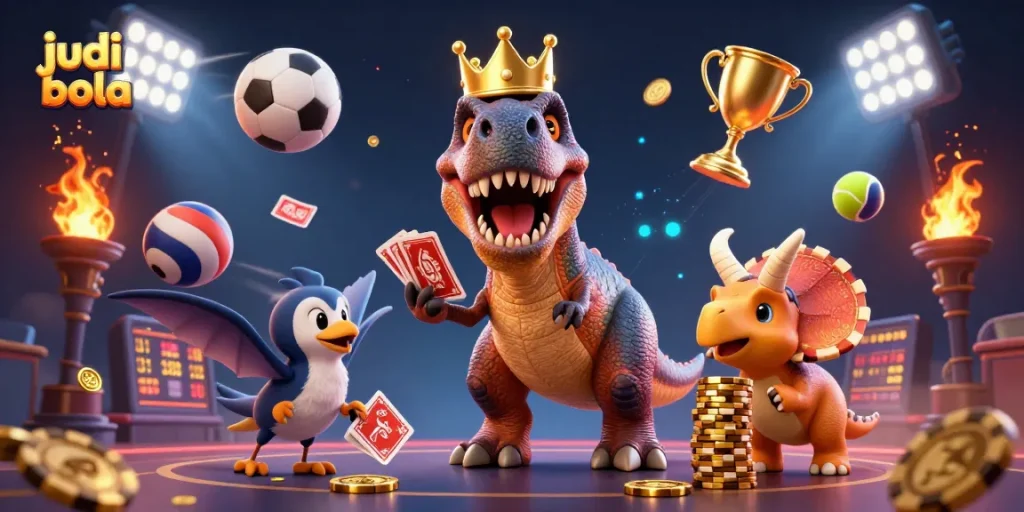 Engage in judi bola with vibrant characters, dynamic sports elements, and a thrilling atmosphere.