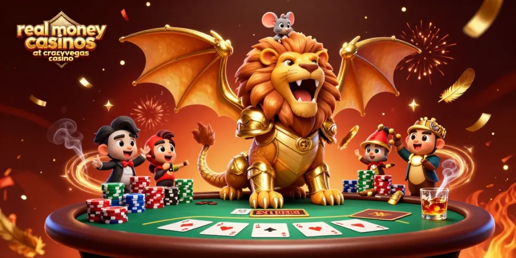 Experience the thrill of real money casinos at crazyvegas casino with an epic poker scene.